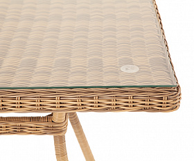 Латте плетеный стол из искусственного ротанга 160х90см, цвет соломенный