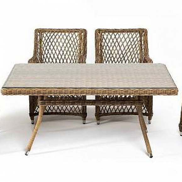 Обеденная Латте–140 L 4SIS группа плетеная, цвет соломенный фото 1