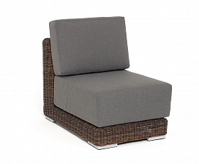 Капри модуль диванный прямой с подушками, цвет коричневый