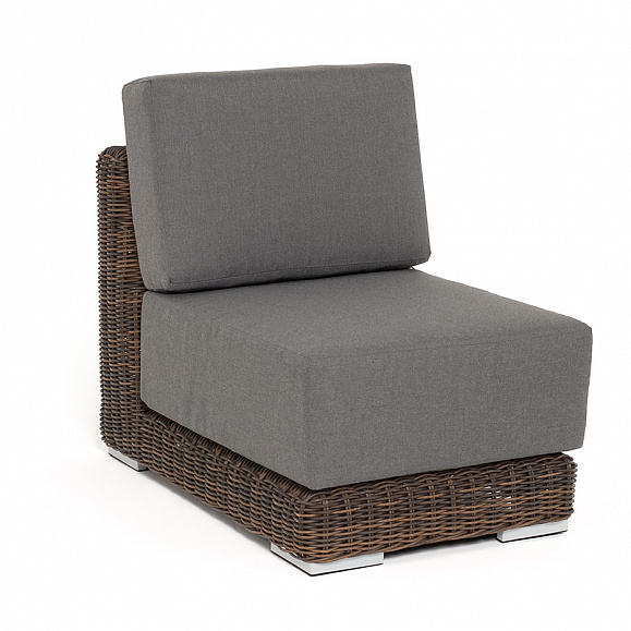 Капри модуль диванный прямой с подушками, цвет коричневый фото 3