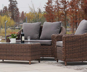 Кон Панна лаунж-зона из искусственного ротанга, цвет коричневый