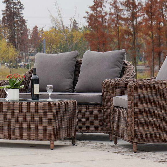 Кон Панна лаунж-зона из искусственного ротанга, цвет коричневый фото 2