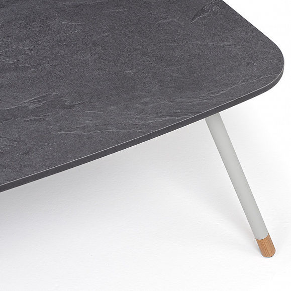 Верона журнальный стол из HPL 120х65, H40, каркас светло-серый (RAL 7035) муар, цвет столешницы серый гранит фото 5