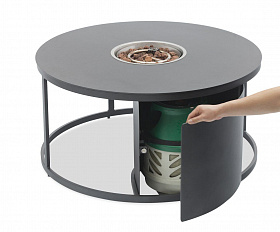 Комплект лаунж мебели Stockholm Brafritid, со столом-гриль, антрацит/серый, алюминий