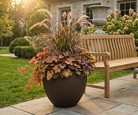 Кашпо Concretika Гира D50H43 Дарк браун 8028