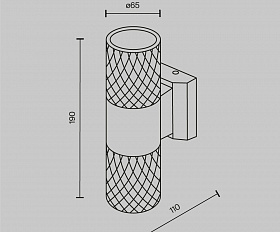 Настенный светильник (бра) Bowery Maytoni O583WL-02B цвет Черный
