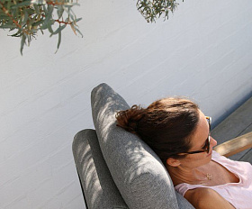 Кресло Malmo Brafritid с пуфом,антрацит/серый, алюминий/тик