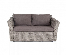 Диван двухместный Капучино 4SIS из искусственного ротанга (гиацинт), цвет графит