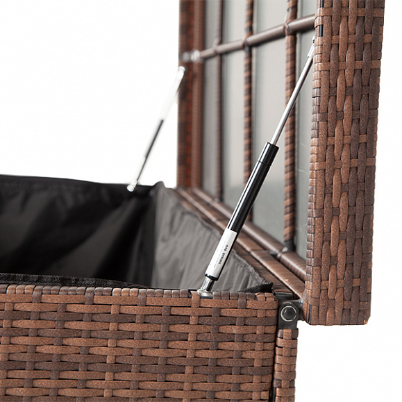 Порту сундук водонепроницаемый из искусственного ротанга, цвет коричневый фото 3