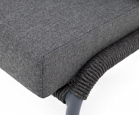 Лаунж-зона Милан 5-местная плетеная из роупа (веревки), каркас алюминиевый серый, роуп темно-серый