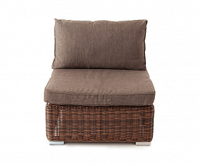 Лунго модуль диванный прямой с подушками, цвет коричневый