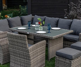 Угловой комплект Zorro Plus Double Royal Family из искусственного ротанга, цвет серый