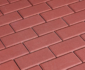 Брусчатка 342 механический завод Прямоугольник (кирпич) 200х100х40 мм Ярко-красный