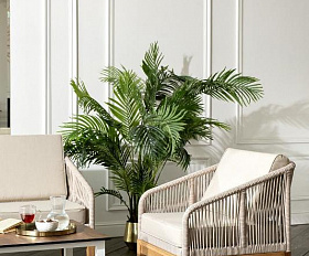 Лаунж-зона 4-местная Канны 4SIS из роупа (веревки), основание дуб, цвет бежевый