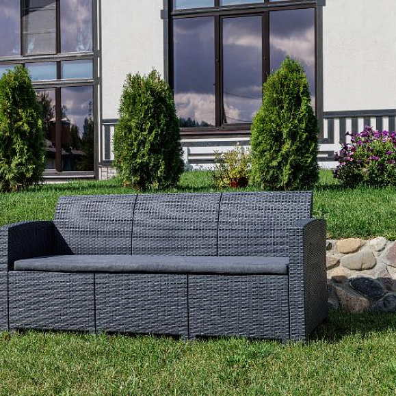 Диван трехместный Lana Royal Family из пластика, цвет графит фото 2