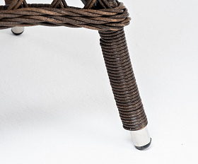 Эспрессо плетеный круглый стол, диаметр 80 см, цвет коричневый