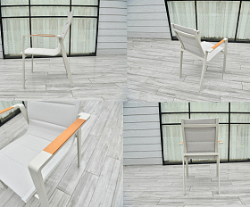 Кейптаун стул алюминиевый, ткань текстилен, цвет белый