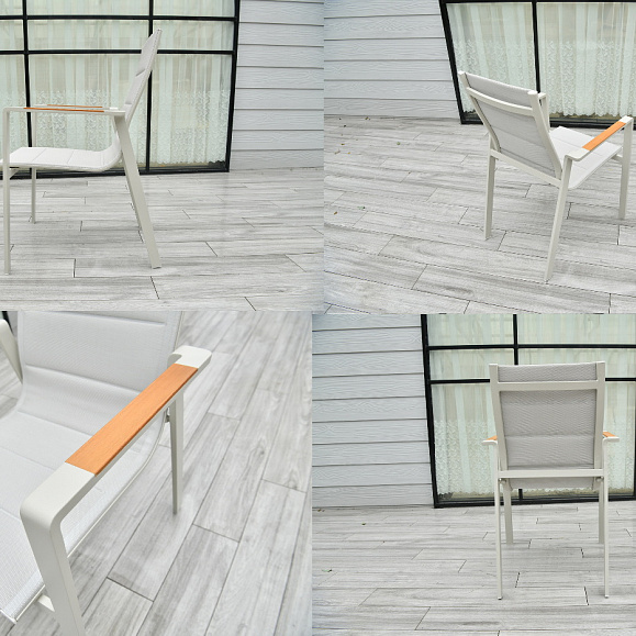 Кейптаун стул алюминиевый, ткань текстилен, цвет белый фото 5