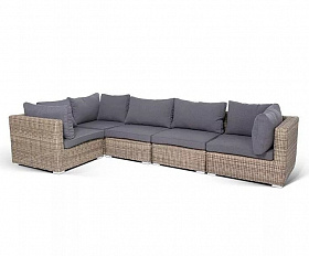 Диван трансформирующийся Лунго 4SIS из искусственного ротанга, цвет соломенный