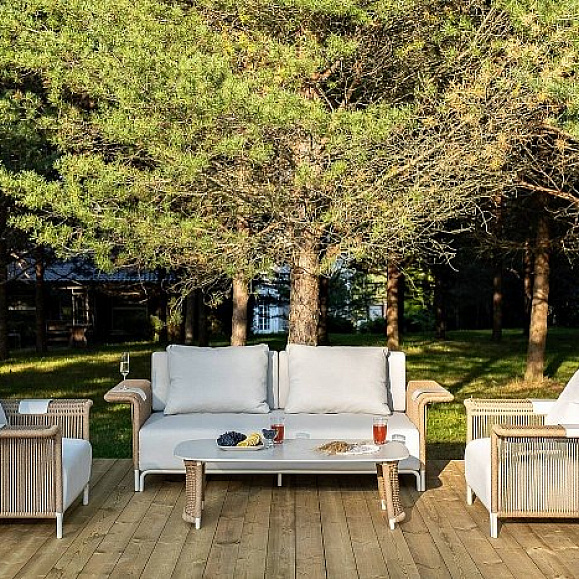 Лаунж-Зона Мальдивы 4SIS из искусственного ротанга, цвет соломенный фото 1