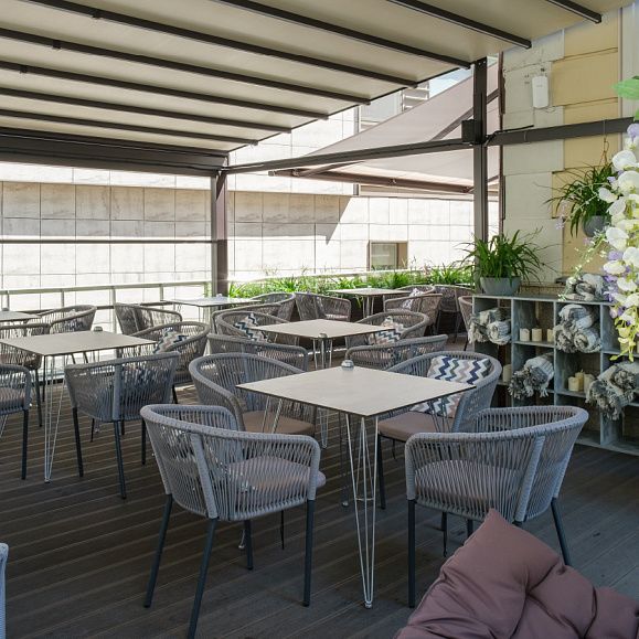 Руссо обеденный стол из HPL квадратный 90х90см, цвет молочный фото 3