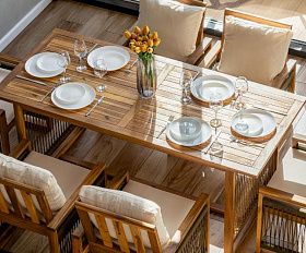 Обеденный комплект Grand Michelle Royal Family из дерева, цвет оливковый