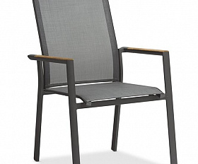 Комплект обеденной мебели Lyon 220A+8N Brafritid антрацит/натуральный, алюминий/тик