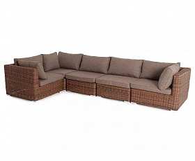 Диван трансформирующийся Лунго 4SIS из искусственного ротанга, цвет коричневый