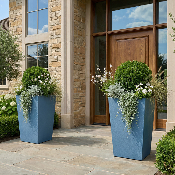 Кашпо Concretika Коник 40x40x70 Блю 5024 фото 1