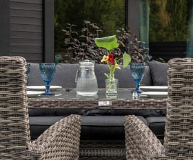 Угловой комплект Zorro Plus Double Royal Family из искусственного ротанга, цвет серый