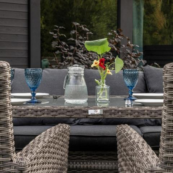 Угловой комплект Zorro Plus Double Royal Family из искусственного ротанга, цвет серый фото 5
