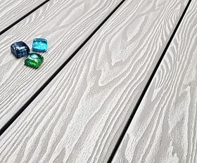 Террасная доска Террапол Смарт 3D Пустотелая с пазом 4000 или 3000х130х22 мм, цвет Дуб белёный