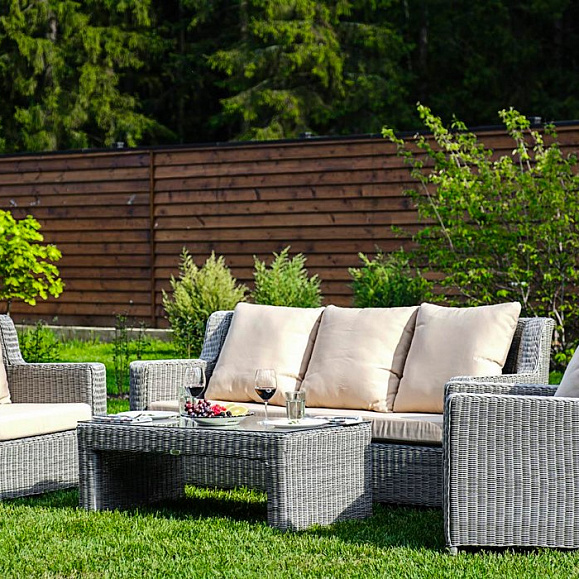 Стол плетеный кофейный из искусственного ротанга SUNSTONE Joygarden фото 6