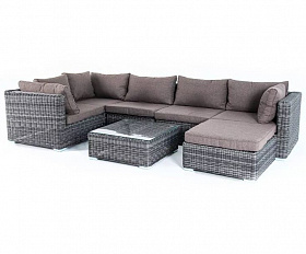 Лаунж-зона трансформирующаяся Лунго 4SIS из искусственного ротанга, цвет графит