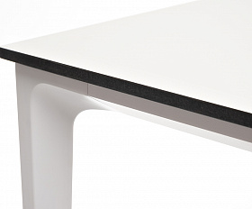 Малага обеденный стол из HPL 90х90см, цвет молочный, каркас белый