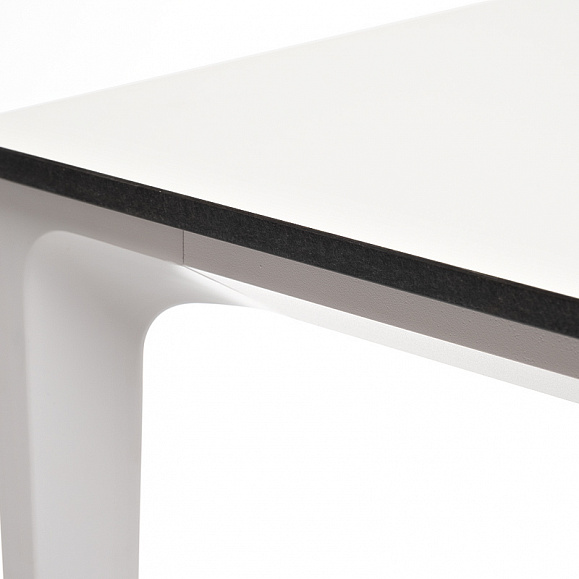 Малага обеденный стол из HPL 90х90см, цвет молочный, каркас белый фото 4