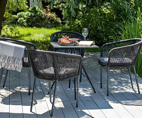 Обеденная группа Форли 4SIS на 4 персоны, квадратный стол, цвет "серый гранит"