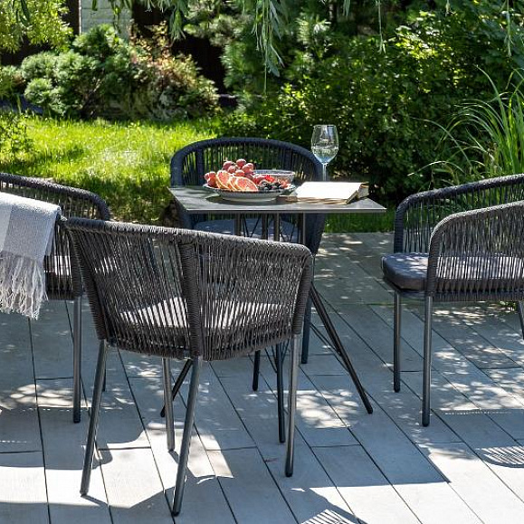 Обеденная группа Форли 4SIS на 4 персоны, квадратный стол, цвет "серый гранит" фото 6