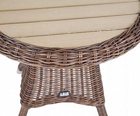 Кофейный столик Равенна 4SIS из искусственного ротанга, цвет коричневый