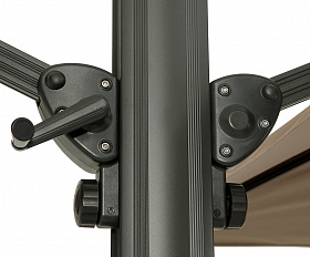 Фабриано зонт двухкупольный 3x3м на алюминиевой опоре, тент темно-серый