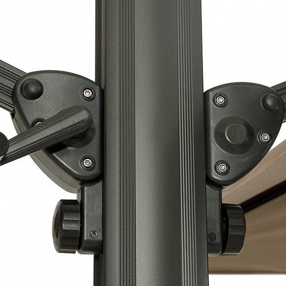 Фабриано зонт двухкупольный 3x3м на алюминиевой опоре, тент темно-серый фото 7