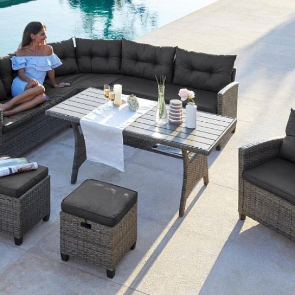 Комплект плетеной мебели AFM-373G Grey фото 2