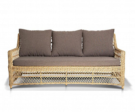 Диван трехместный Гранд Латте 4SIS из искусственного ротанга, цвет соломенный