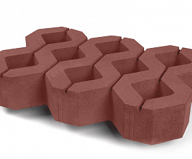 Тротуарная плитка Нобетек Газонная решетка 1РД10 красная