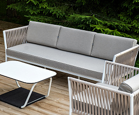 Касабланка лаунж-зона плетеная из роупа 5-местная, цвет бежевый