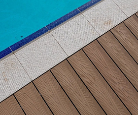 Террасная доска Экодэк Брайт Массив 3D, цвет Каштан