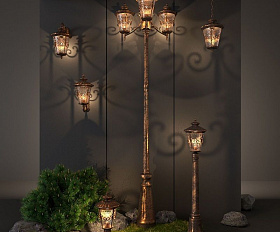 Уличный светильник Elektrostandard Diadema S IP44 GLYF-8046S черное золото