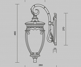 Настенный светильник (бра) Fleur Maytoni O414WL-01BZ цвет Бронза Антик