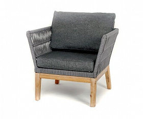 Кресло Мальорка 4SIS из роупа (веревки), цвет темно-серый