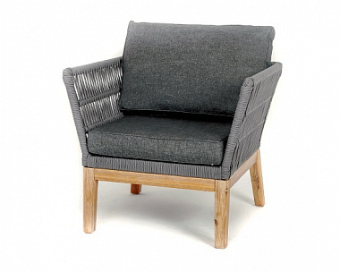 Кресло Мальорка 4SIS из роупа (веревки), цвет темно-серый